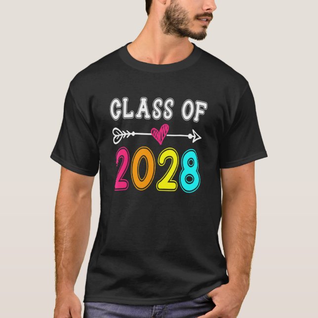 T-shirt Classe De 2028 Pré K Diplôme D'Études Préscolaire (Devant)