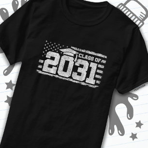 T-shirt Classe de 2031 Graduation American Flag Senior 203