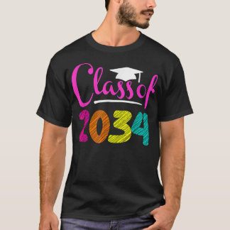 T-shirt Classe De 2034 PréK Diplômé De L'École Préscolaire