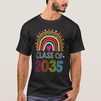T-shirt Classe De 2035 Croissance Avec Moi Couleur Arc-En-
