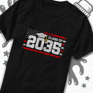 T-shirt Classe de 2035 Graduation American Flag Senior 203