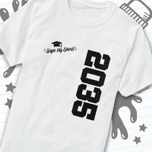 T-shirt Classe de 2035 Graduation Sign My Shirt Senior 203
