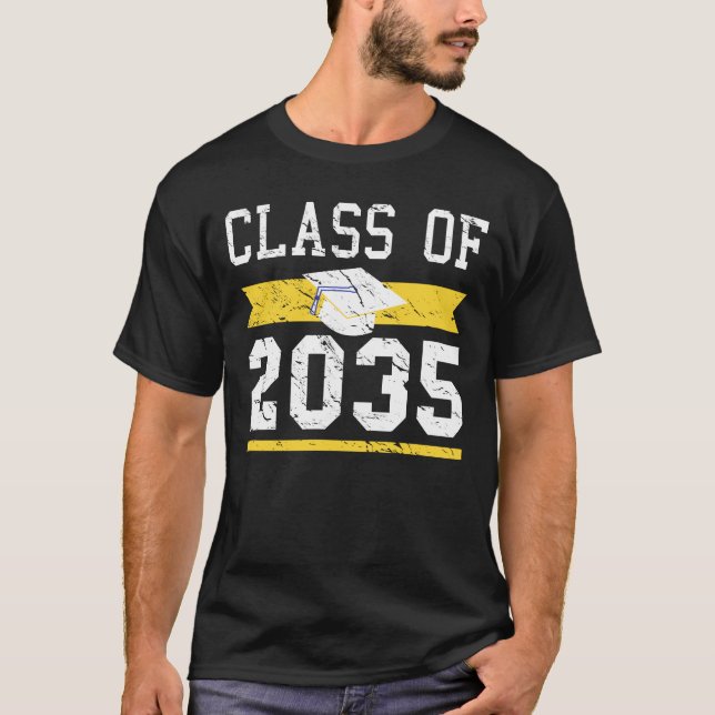 T-shirt Classe De 2035 Growing Up School Graduation (Devant)