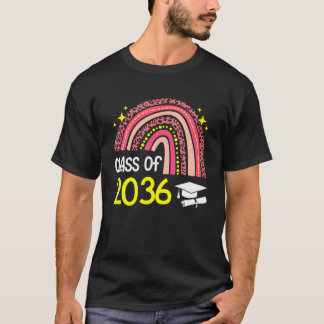 T-shirt Classe De 2036 Diplômé Supérieur Rainbow F