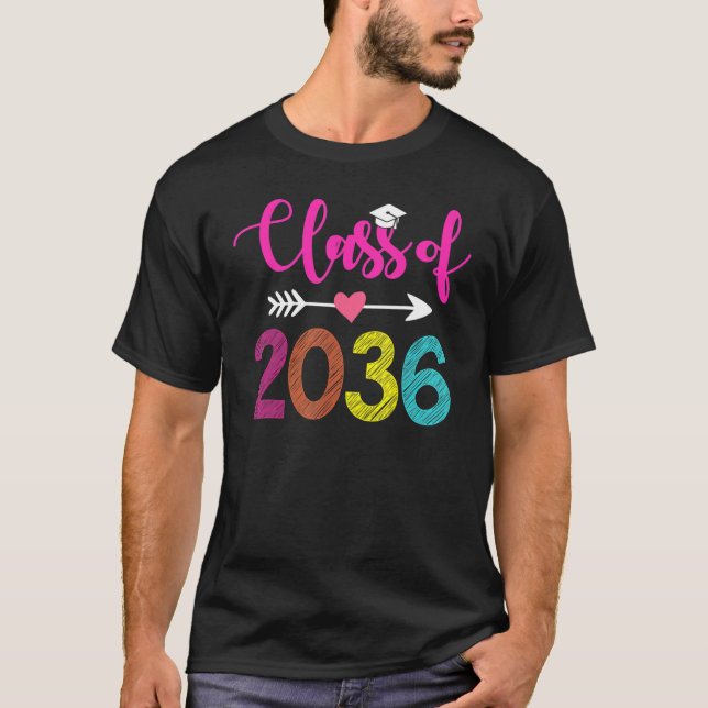 T-shirt Classe De 2036 Pré-K Diplômé De L'École Préscolair (Devant)