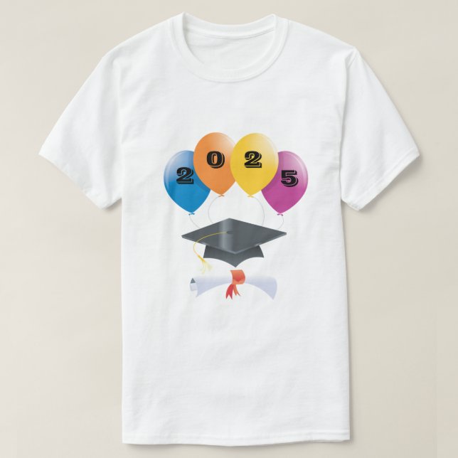 T-shirt Classe de ballons de fin d'études 2025 Diplôme d'é (Design devant)
