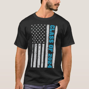 T-shirt Classe de diplôme de 2024 Vintage US American Flag