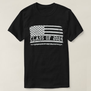 T-shirt Classe de diplôme de 2024 Vintage US American Flag