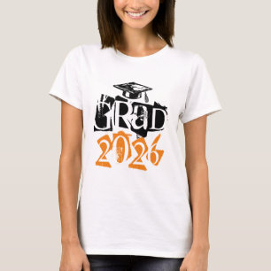 T-shirt Classe de graduation de la typographie orange de 2