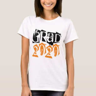 T-shirt Classe de graduation de la typographie orange de 2
