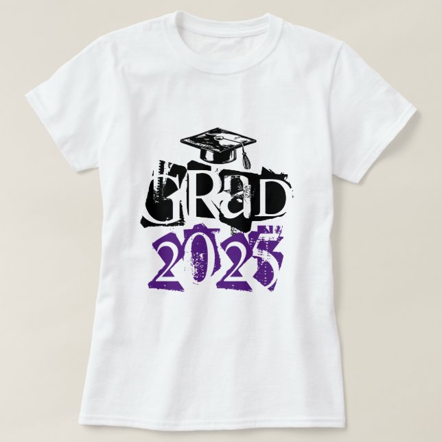 T-shirt Classe de graduation de la typographie violette de (Design devant)