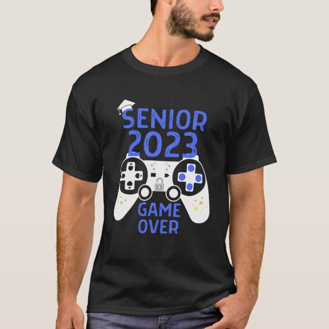 T-shirt Classe De Jeu Vidéo Senior 2023 Sur Gamer École (Devant)