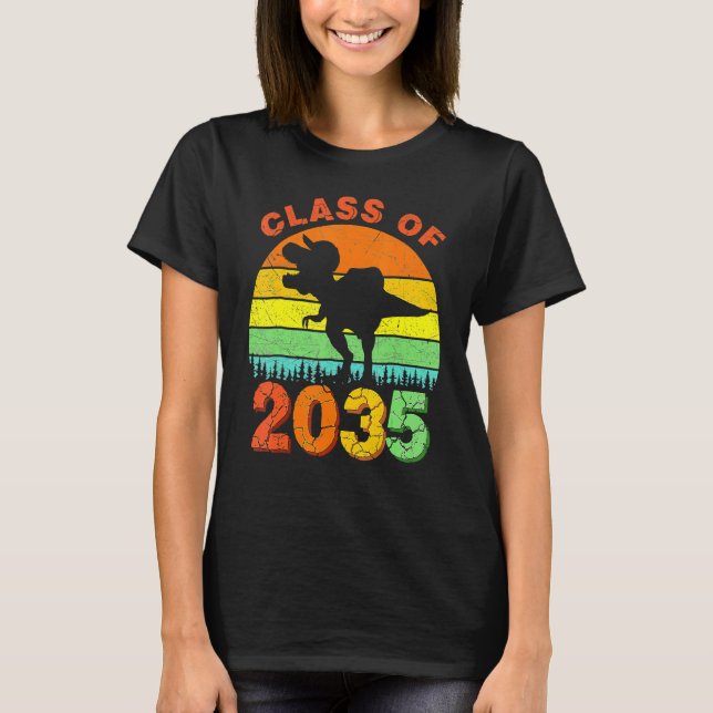 T-shirt Classe Dinosaure De 2035 Croître Avec Moi Premier  (Devant)
