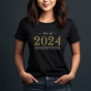 T-shirt Classe d'or élégante de 2022 Graduation personnali