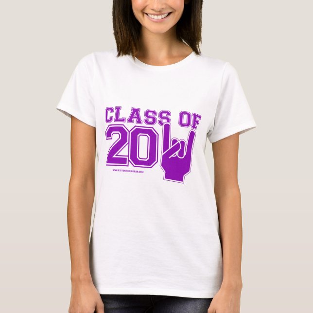 T-shirt Classe du pourpre 2011 et du blanc d'obtention du (Devant)