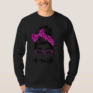 T-shirt Classe G Ma vie Messy Bun Empreinte de léopard ros