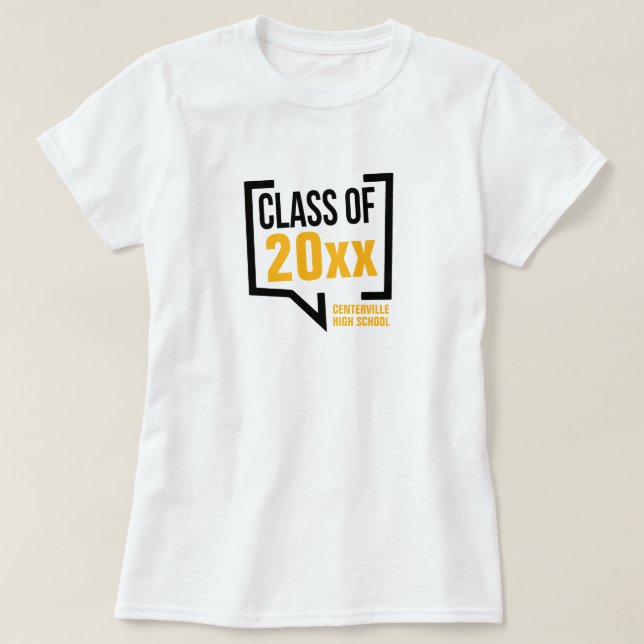 T-shirt Classe Jaune Année Voix Buble (Design devant)