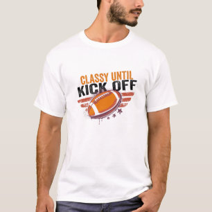 T-shirt Classé Jusqu'Au Kickoff Funny Football Retro Vinta