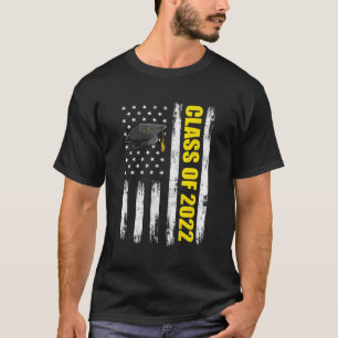 T-shirt Classe Of 2022 Graduate Hommes Drapeau Américain G