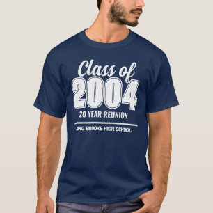 T-shirt Classe personnalisée de 2004 Réunion de 20 ans au 
