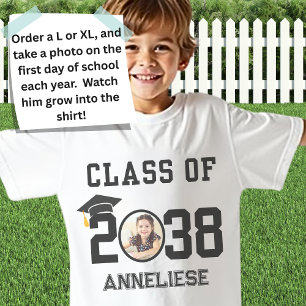 T-shirt Classe personnalisée de 2038 Nom, Photo, Empreinte