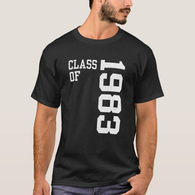 T-shirt Classe rétro de 1983 Lycée Réunion Vin (Devant)