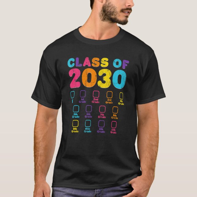 T-shirt Classe Rétro De 2030 Espace Pour Le Classement Gra (Devant)