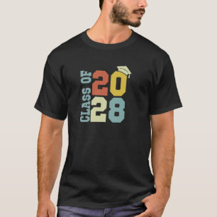 T-shirt Classe Rétro vintage De 2028 Senior 2028 Graduatio