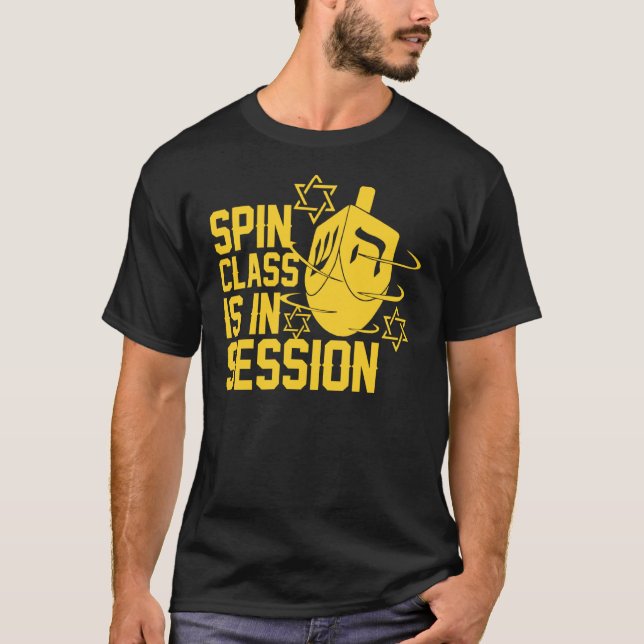 T-shirt Classe Spin En Session Dreidel Funny Jewish Hanu (Devant)