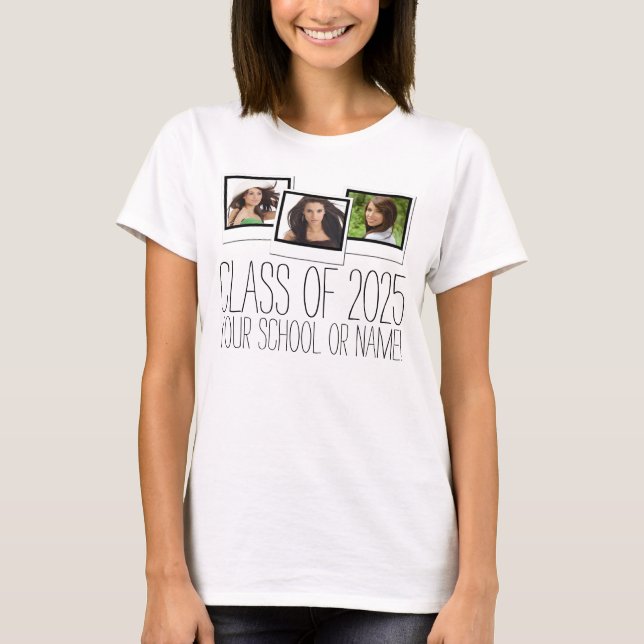 T-shirt Classe supérieure de 2025 Graduation Photo personn (Devant)