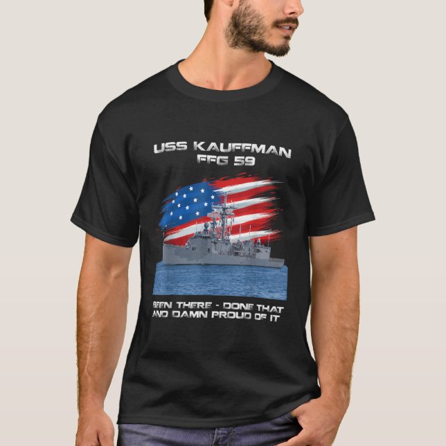 T-shirt Classe USS Kauffman FFG 59 Frégate American Flag V (Devant)