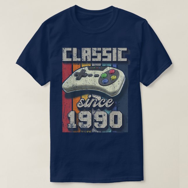 T-shirt Classic 1990 32e Anniversaire Retro Video Game Con (Design devant)