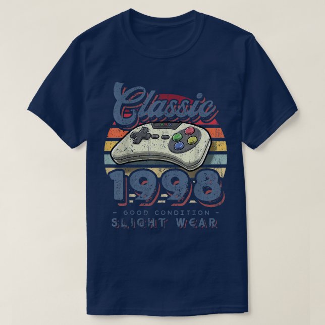 T-shirt Classic 1998 24e Anniversaire Retro Video Game Con (Design devant)