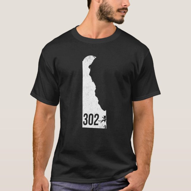 T-shirt Classic 302 Delaware Pride Code régional (Devant)