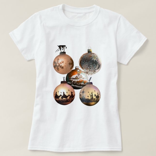 T-shirt Classic Christmas Ornament Assortment (Design devant)