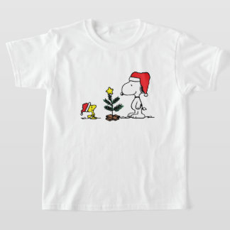 T-shirt classic christmas snoopy and woodstock