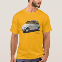 Classic Fiat 500 en blanc sur or