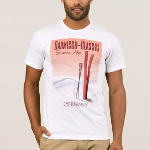 T-shirt Classic Garmisch, Alpes bavaroises poster ski