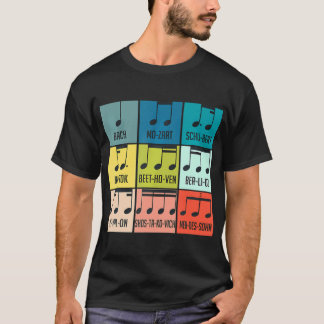 T-shirt Classic Music Notes Compositeur de la feuille de m