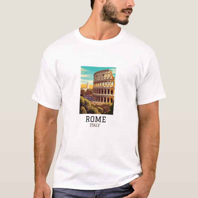 T-shirt Classic Rome Italie Colisée Historique (Devant)