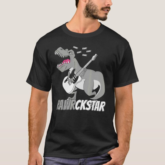 T-shirt Classic Witty  Pun Dinosaur Rockstar Punk Lifestyl (Devant)