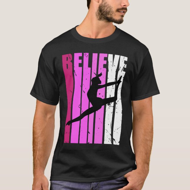 T-shirt Classical Dance Pink Team Fan Believe Motivational (Devant)