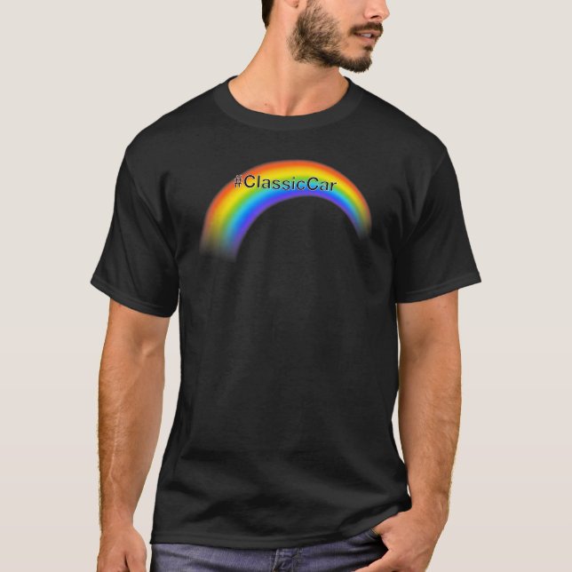 T-shirt ClassicCar Hashtag Rainbow (Devant)