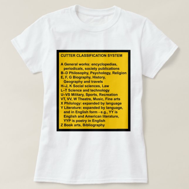T-shirt Classification extensive de coupe (Design devant)