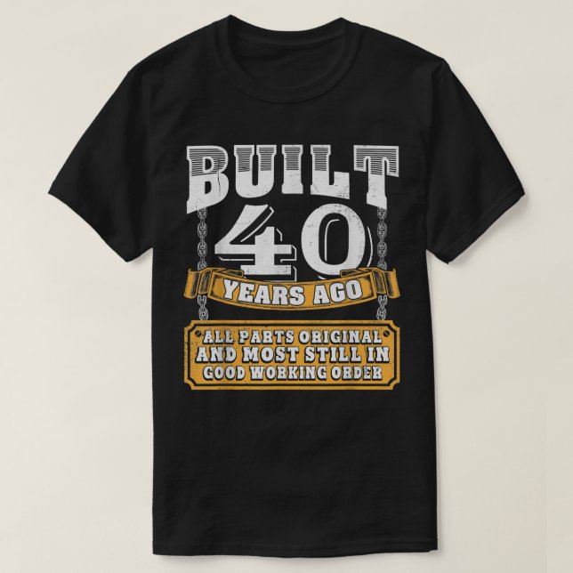 T-shirt Classique 40 ans Construit 1982 Cadeaux originaux  (Design devant)