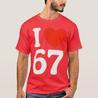 T-shirt Classique 67 Mème J'adore Six Sept Design Rétro