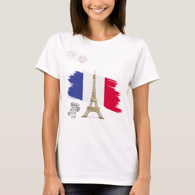T-shirt classique avec tour effilée Romance (Devant)