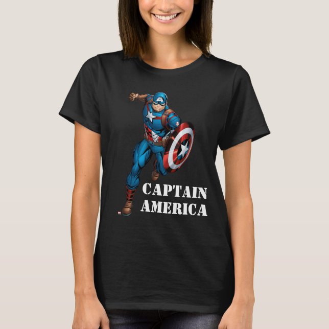 T-shirt Classique Avengers | Capitaine America avance (Devant)