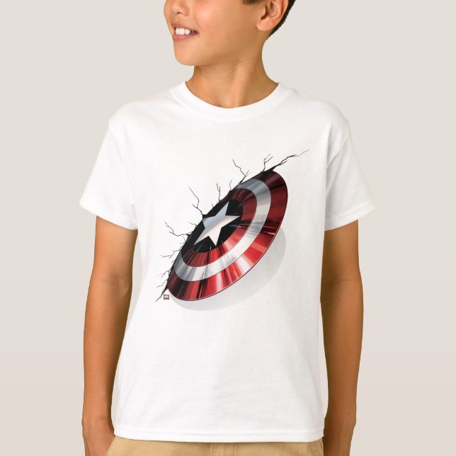 T-shirt Classique Avengers | Captain America Bouclier Frap (Devant)