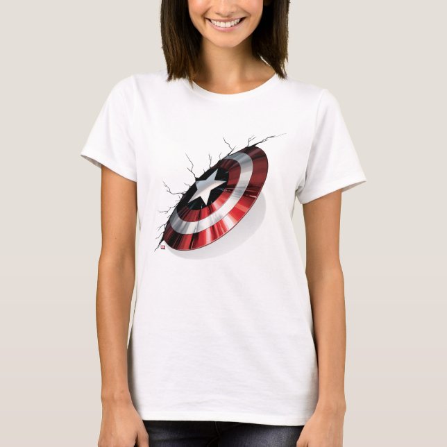 T-shirt Classique Avengers | Captain America Bouclier Frap (Devant)